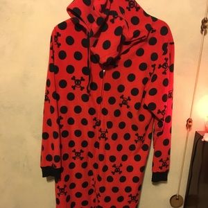 Paul Frank Fleece Hooded Onesie Pajamas! large